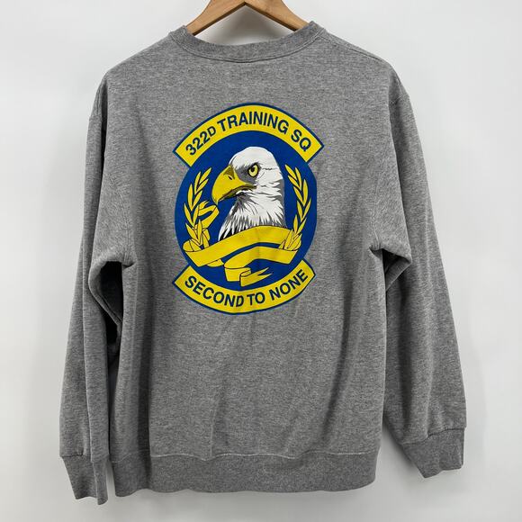 Vintage Y2K Military Training U.S Air Force Crewneck Sweater 322d Second To None - Picture 1 of 8
